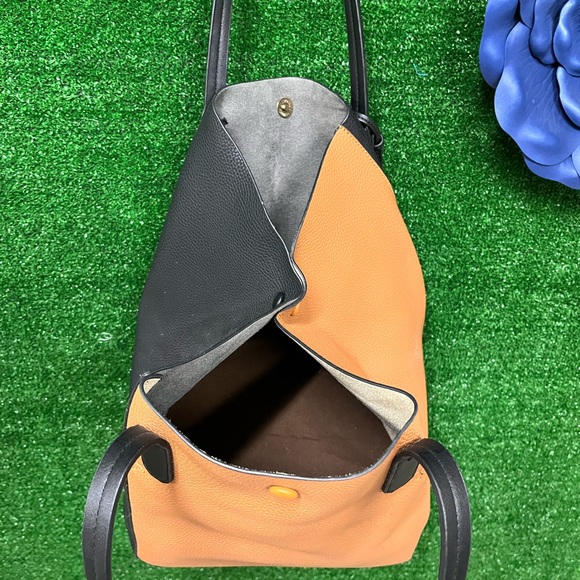 Vintage Celine Pairs black and caramel color block tote with tassels - Picture 8 of 14